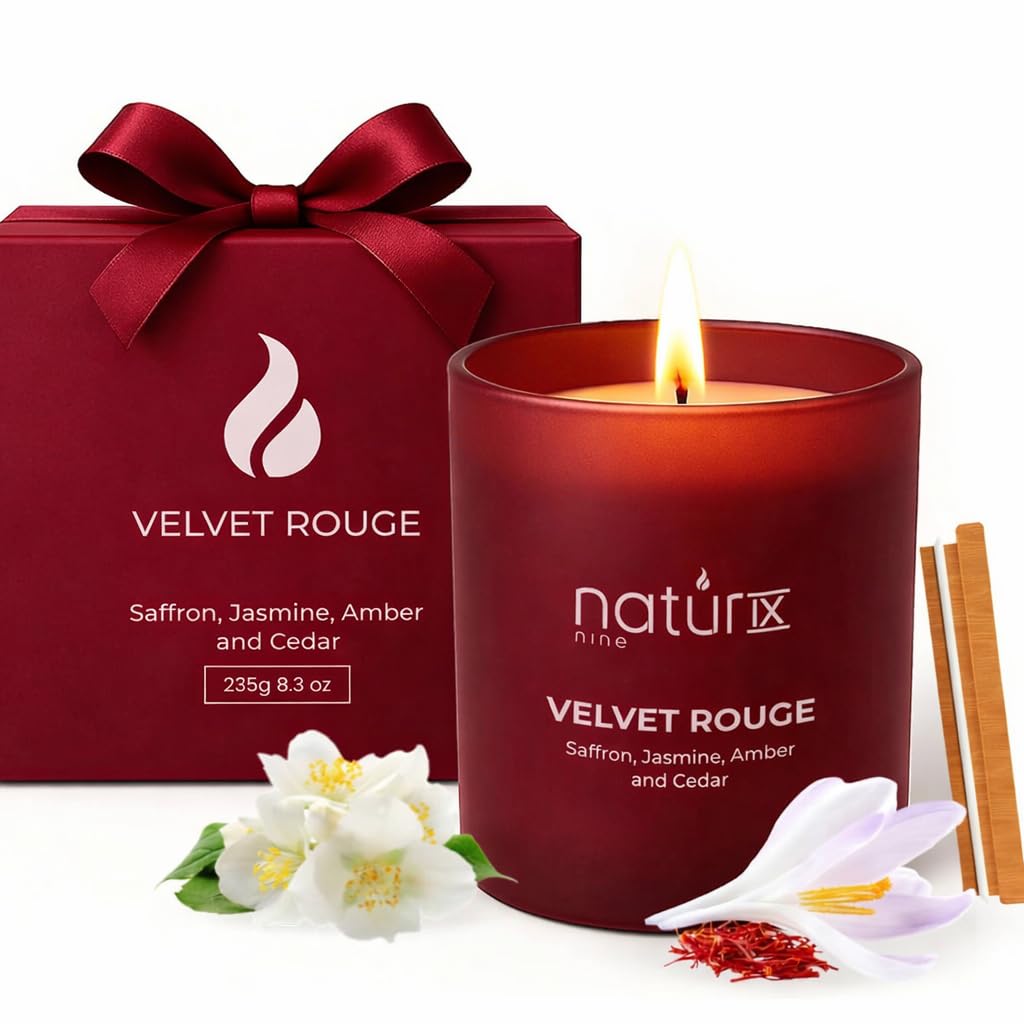 Natur Ix White Candle Uk (Cedarwood, Safron, Jasmine, Amber)