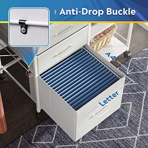 image for DEVAISE 3 Drawer Mobile File Cabinet, Rolling Printer Stand with Open 