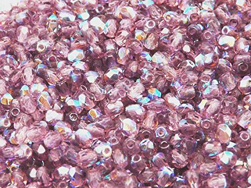 Czech Faceted Glass Beads, Fire-Polished, Round 4Mm. Six Colors. Total 600 Pcs. Set 4Sfp 605 (4Fp001 4Fp002 4Fp003 4Fp006 4Fp031 4Fp055) #TOP5