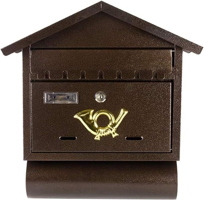 Wall Mount Mailbox Wall Mounted Post Box Mailbox Lockable Wall Mounted Mailbox Galvanized Metal Vintage Residential Mail Box Heavy Duty Weatherproof Letter Box Comment Box Lockable Weatherproof Outsid