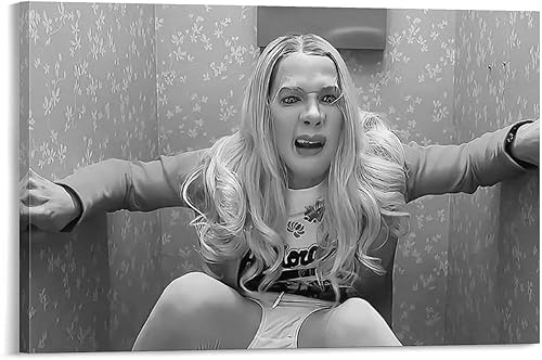 Póster de humor divertido para baño, mujer sorprendida sentada en el inodoro, retro clásico de los años 90, póster de película artística para pared, disponible en Yaxa Colombia