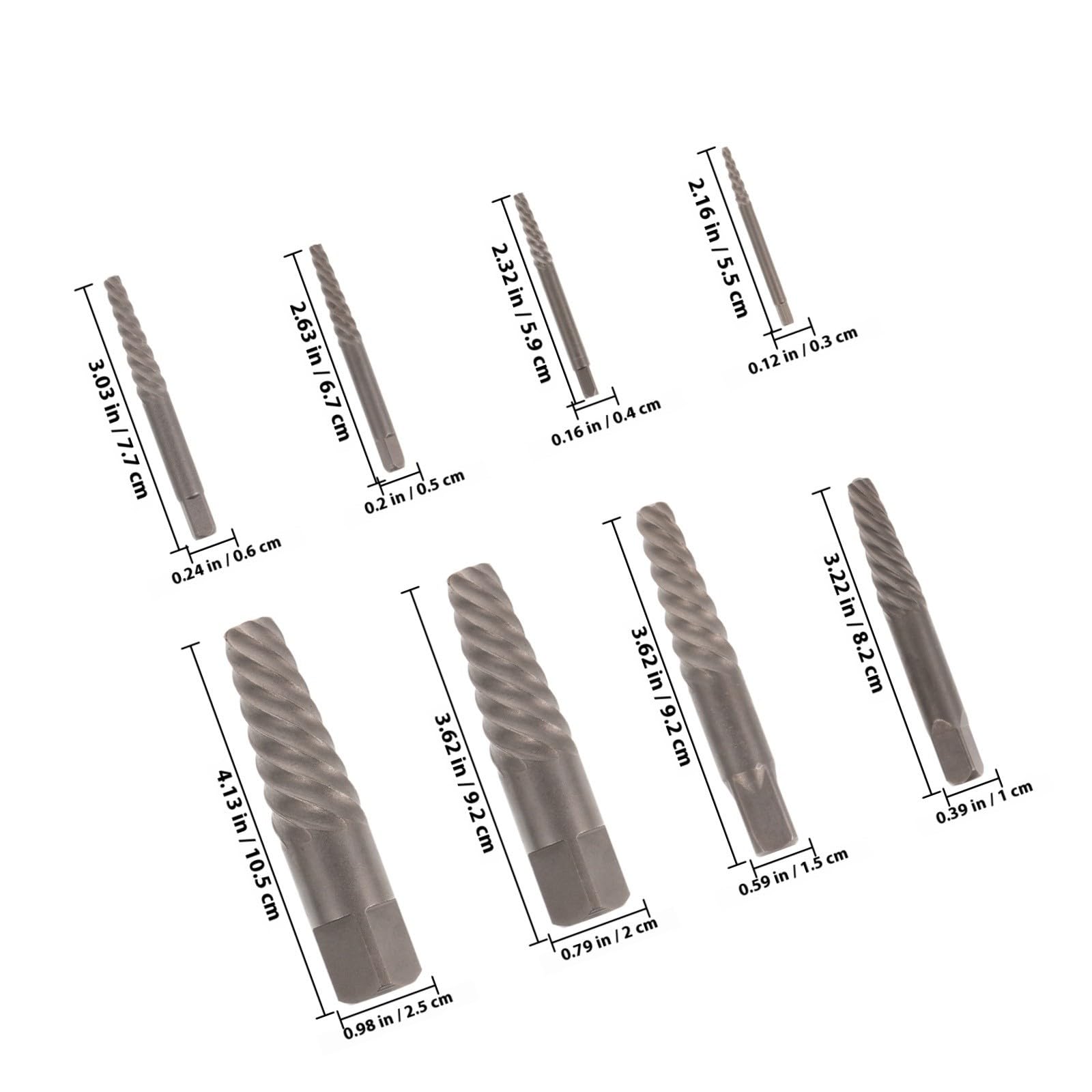 SOLUSTRE Kit Extractor de Pernos Rotos de Acero al Carbono para Proyectos DIY y Reparaciones Hogar, Herramienta Eficaz para Quitar Tornillos Pelados y Dañados