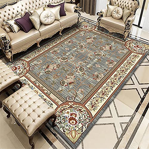 Tapis fille bébé ethnique gris jaune pour sol de chambre