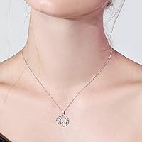 Vista 6 de Dreamboat Alpaca Pendant Necklace Llama Necklaces Sterling Silver Crystal Heart Necklaces for Women Mama Necklace Animal Necklace Mother Daughter