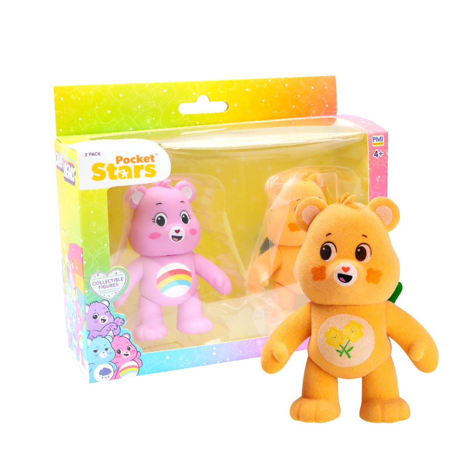 P.M.I. Care Bears Articulated Action Figures | 2 Pack Window Box | 4 inch Poseable Figures | Official Bears Action Figures by PMI Kids World |