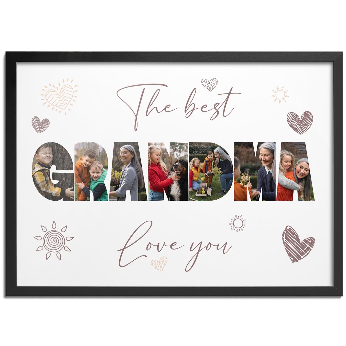 Pictalia - Custom Photo Frame, nanny gifts, grandma gifts, nana gift, nan photo frame, gift for grandma, nanny photo frame, presents for grandma, presents for nana, personalised nan gifts