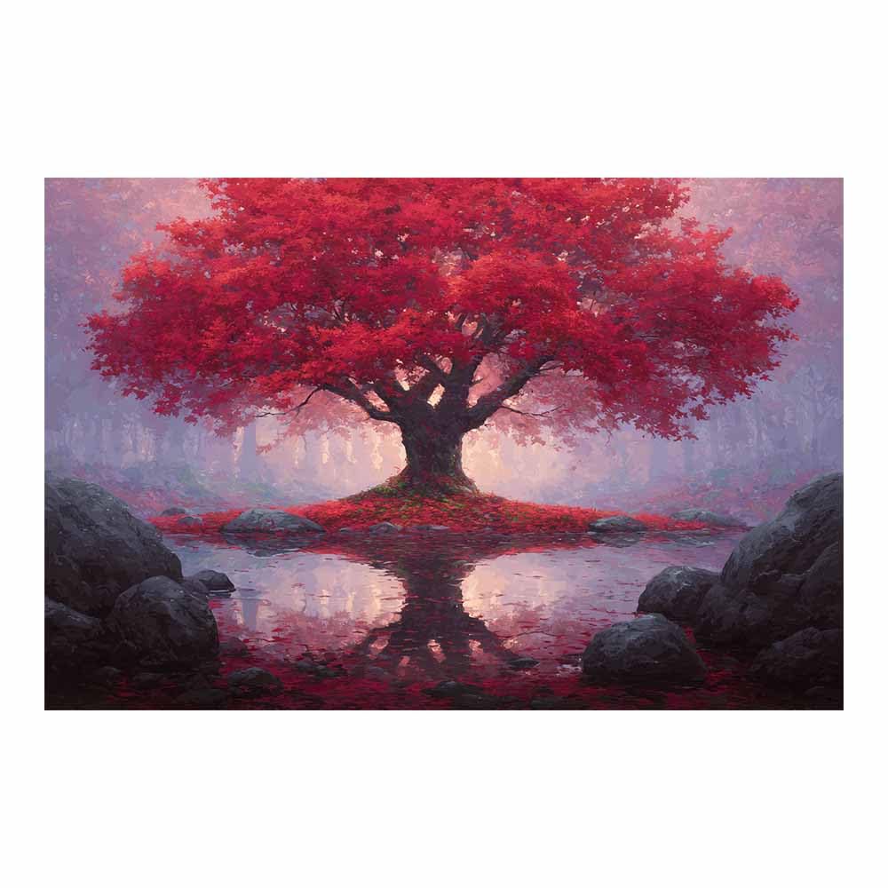 XENIOU Tree Of Life Wall Art Rainbow foliage tree canvas painting wall art, Living Room Bedroom Hallway Stairs Decoration.(Multicolor)-70x100cm Unframed