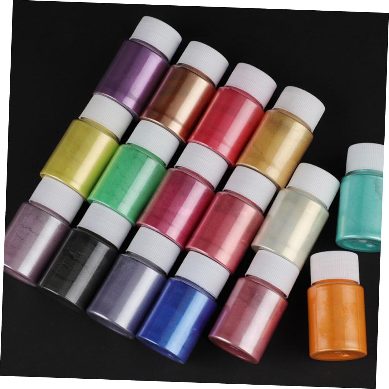 HOMSFOU Colors Mica Powder for Crafts Epoxy Pigments Nail Art and Makeup Non- Pearlescent Pigments for Stunning Art Projects and Manicures