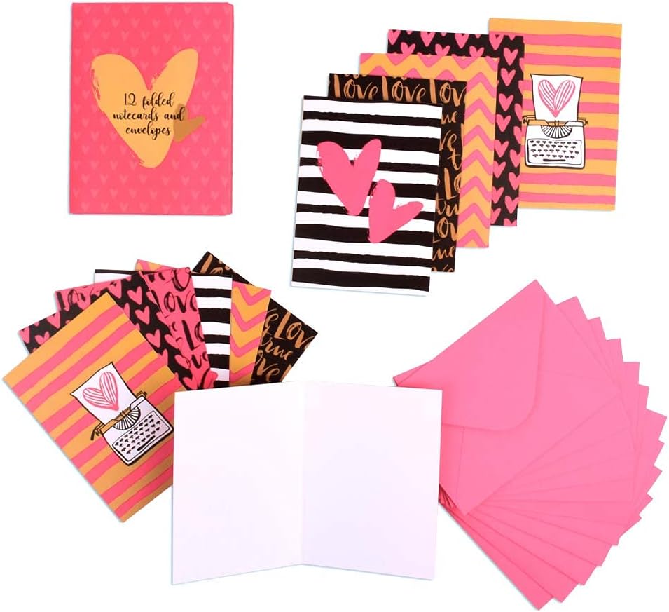 Love Notes Thank You Note cards I Greeting Card, Blank Note Cards for Valentine Day (Size 3 Inches X 4.25 Inches, 160 GSM)