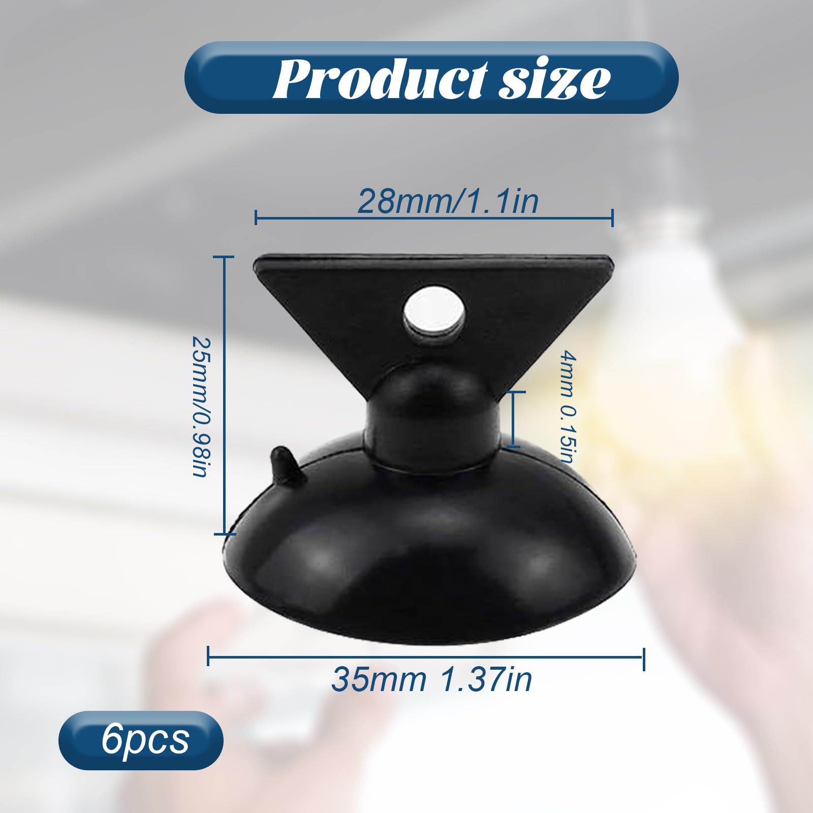 6PCS GU10 Black Suction Cups Light Bulb Removal Tool & Changer Sucker for High Ceilings Window Replacement Kit 35mm - Image 2