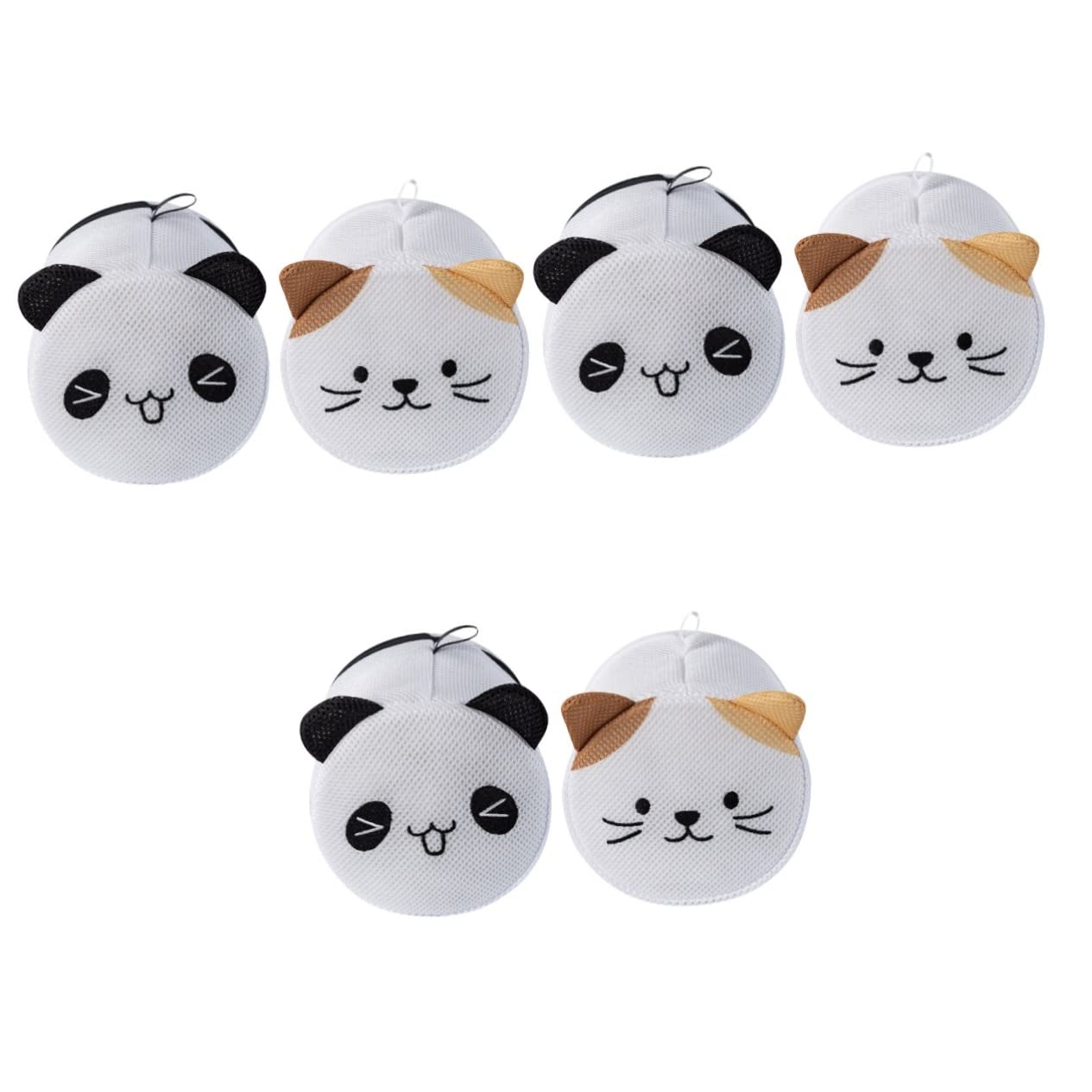 DOITOOL 6pezzi Borsa Per Lavaggio Rete Con Cerniera Sacchetto Per Biancheria e Lavatrice Per Calze Guanti e Intimo Design Carino Tema Gatto Per Viaggi e Campeggio