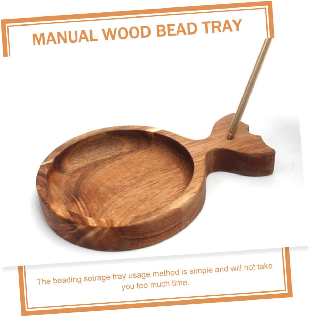 FRCOLOR Fish Shaped Wooden Beading Tray Spool Holder for DIY Jewelry Making Beads Weaving Plate with Spool Rod Bead Crafting Tool for Organized Storage