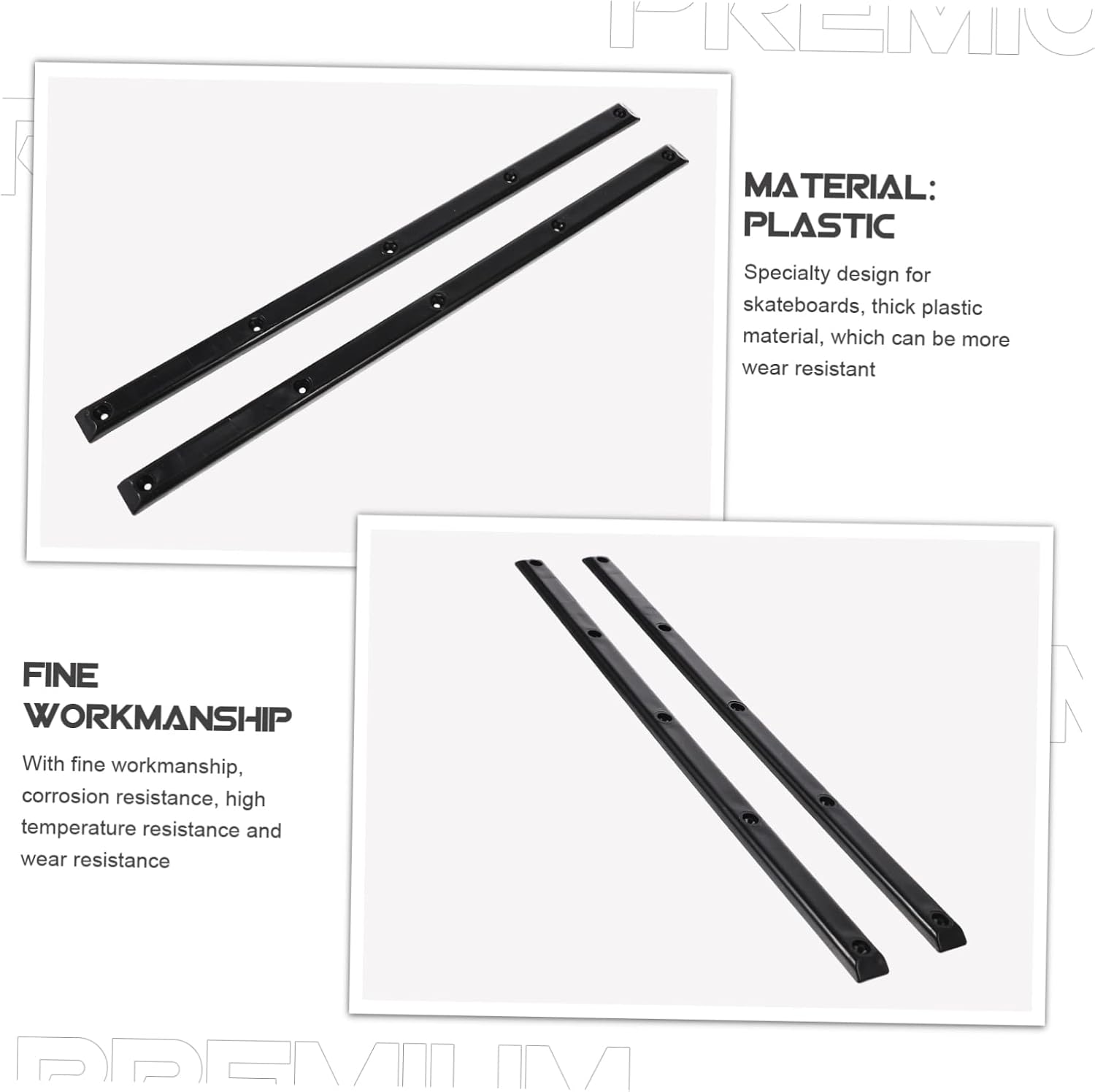 2pcs Skateboard Rib Bone Strips Collision Rails Easy Installation Compatible Skateboards and Includes Mounting Screws Practical Replacement for Bumpers