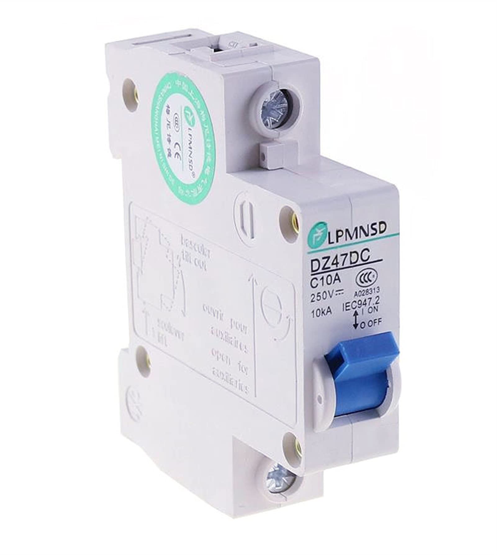 Disjoncteur DC 50A photovoltaïque 1 pôle 250V pour protection solaire C45