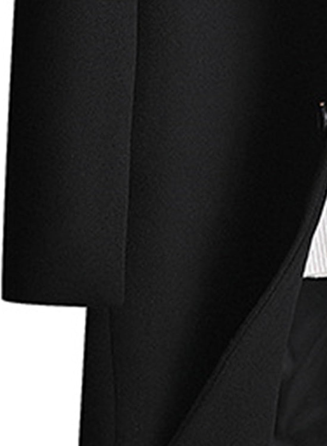 Men'S Trench Coat Long Wool Coat Winter Notched Collar Overcoat Pea Coat Casual Warm Windproof Wool Blend Jacket