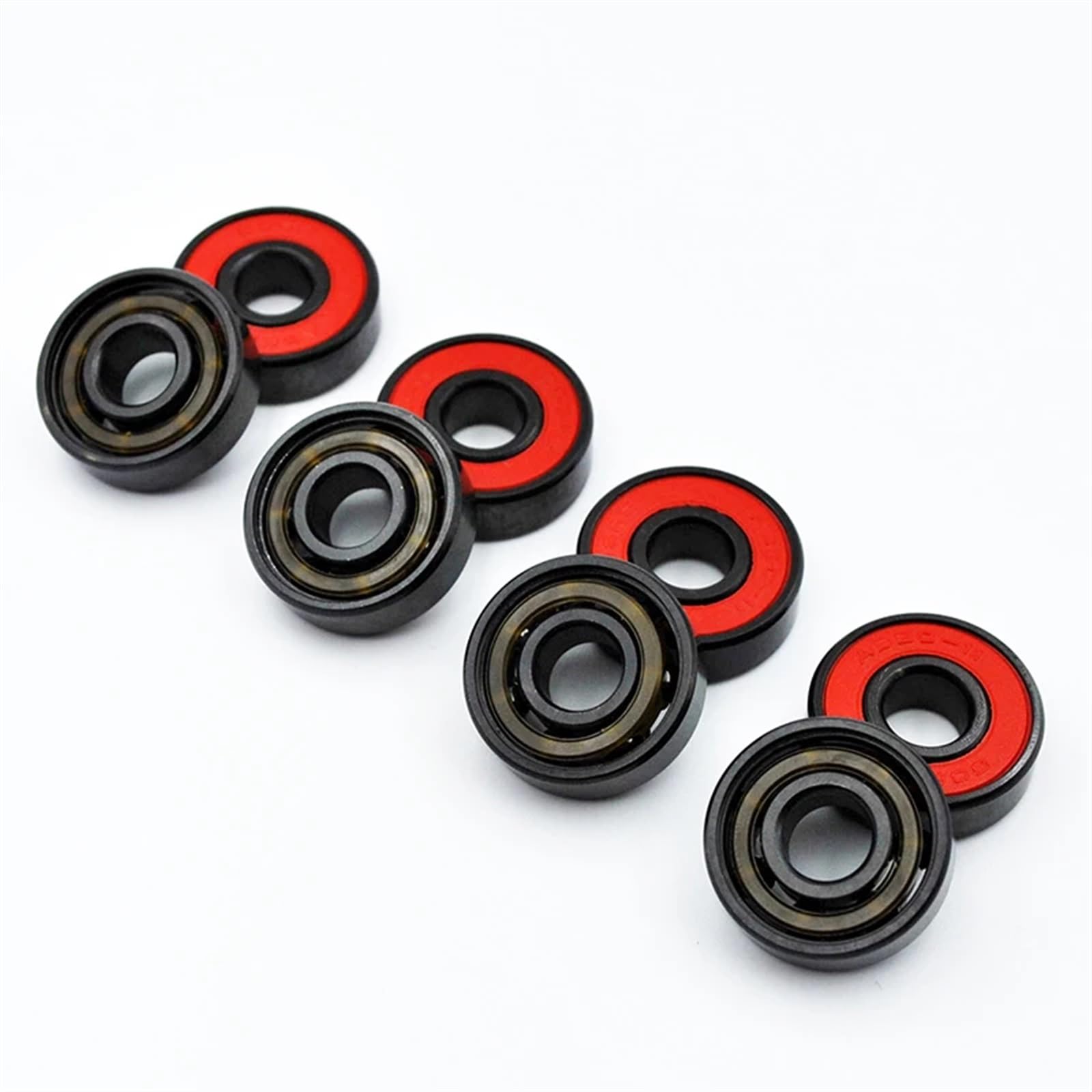 1-4 Uds 608 2RS rodamiento de bolas de cerámica negro híbrido 8 * 22 * 7mm ABEC-11 patines de ruedas de alta velocidad rodamientos en miniatura for ruedas de monopatín(4Pcs)