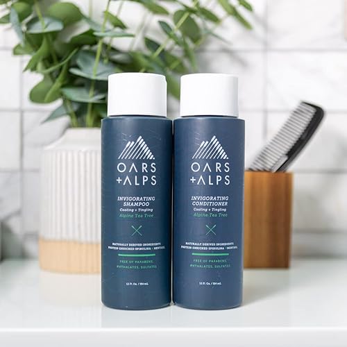 Miniatura 6 de Oars + Alps Kit de champú, acondicionador y gel de baño sin sulfato para hombre, cuidado hidratante de la piel con infusión de hamamelis y aceite de