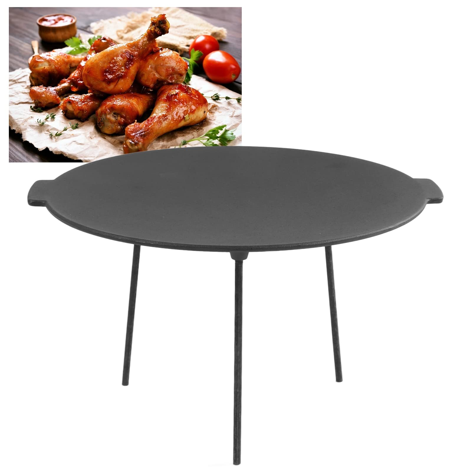 Patelnia Grillowa BBQ Nieprzywierająca, Trwała z żeliwa 47,5 X 44