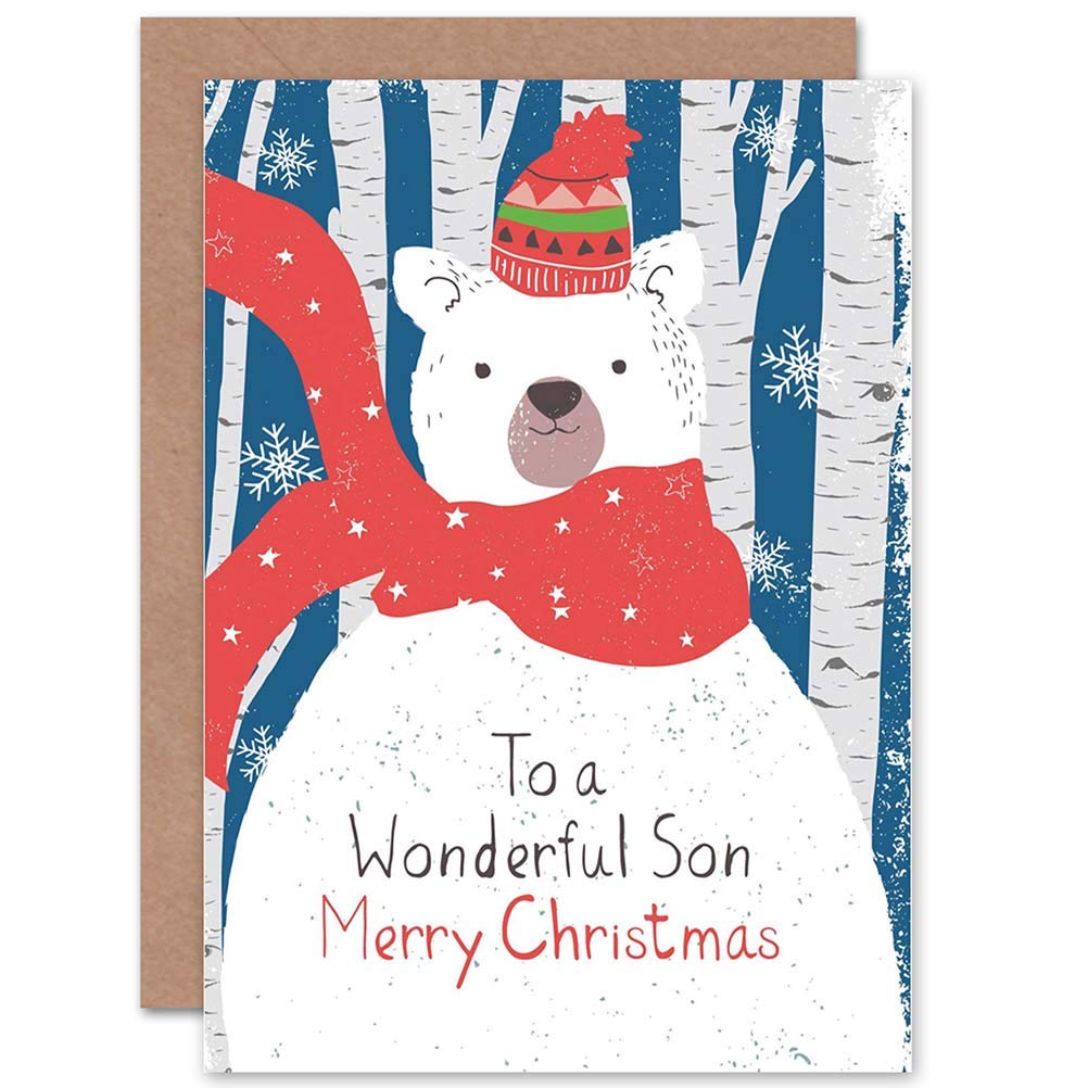 Wee Blue Coo CARD CHRISTMAS SON LOVE CHILDREN KID POLAR BEAR