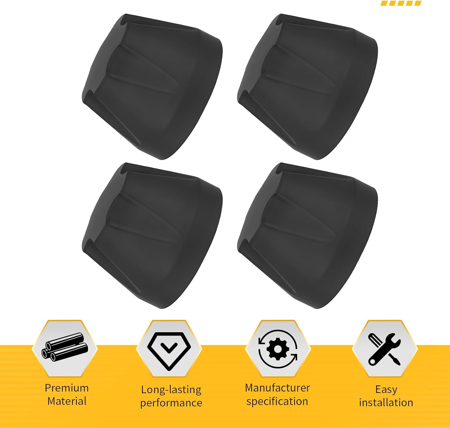 M MATI 4Pcs Front & Rear Wheel Cap for Yamaha Big B-Ear 250 350 B-Adger 80 C-hamp 100 Tri-Moto 225 Kodiak 400 Grizzly 600 T-imberwolf 250 W-olverine 350 B-Ear Tracker Bruin 250 1985-2009 52H-2512A-00