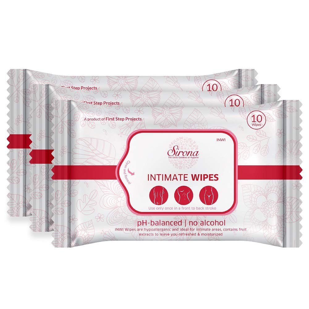 Sirona Intimate Wet Wipes - 30 Wipes, Pack of 3