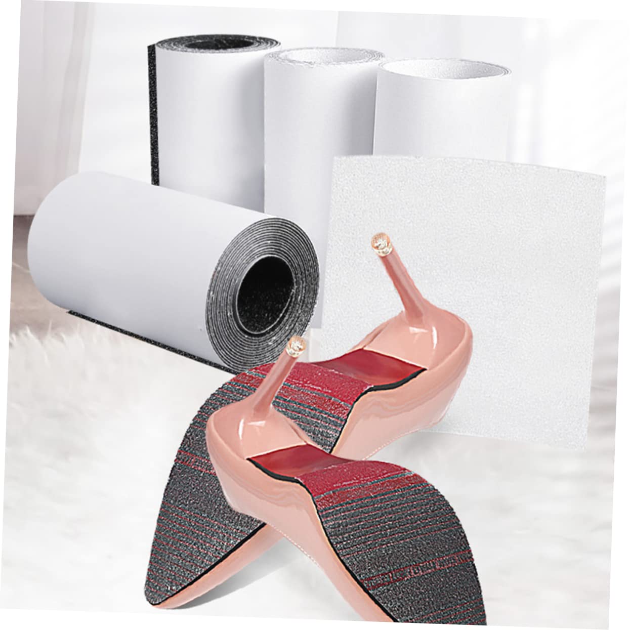 Beaupretty 4rouleaux Rolls De De Semelle Antidérapants Pour Talons Hauts Autocollants De Chaussures Non-slip Pads De Protection Découpables Et Silencieux Pour Sécurité Marche Transparent