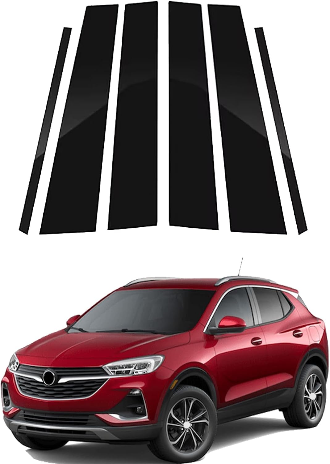 Side Door Window Cover Trim for Buick Encore GX 2020 2021 2022 2023 2024 2025 2026,Gloss Black Side Door Window Cover Trim,Anti Scratches Sticker Decals Kits