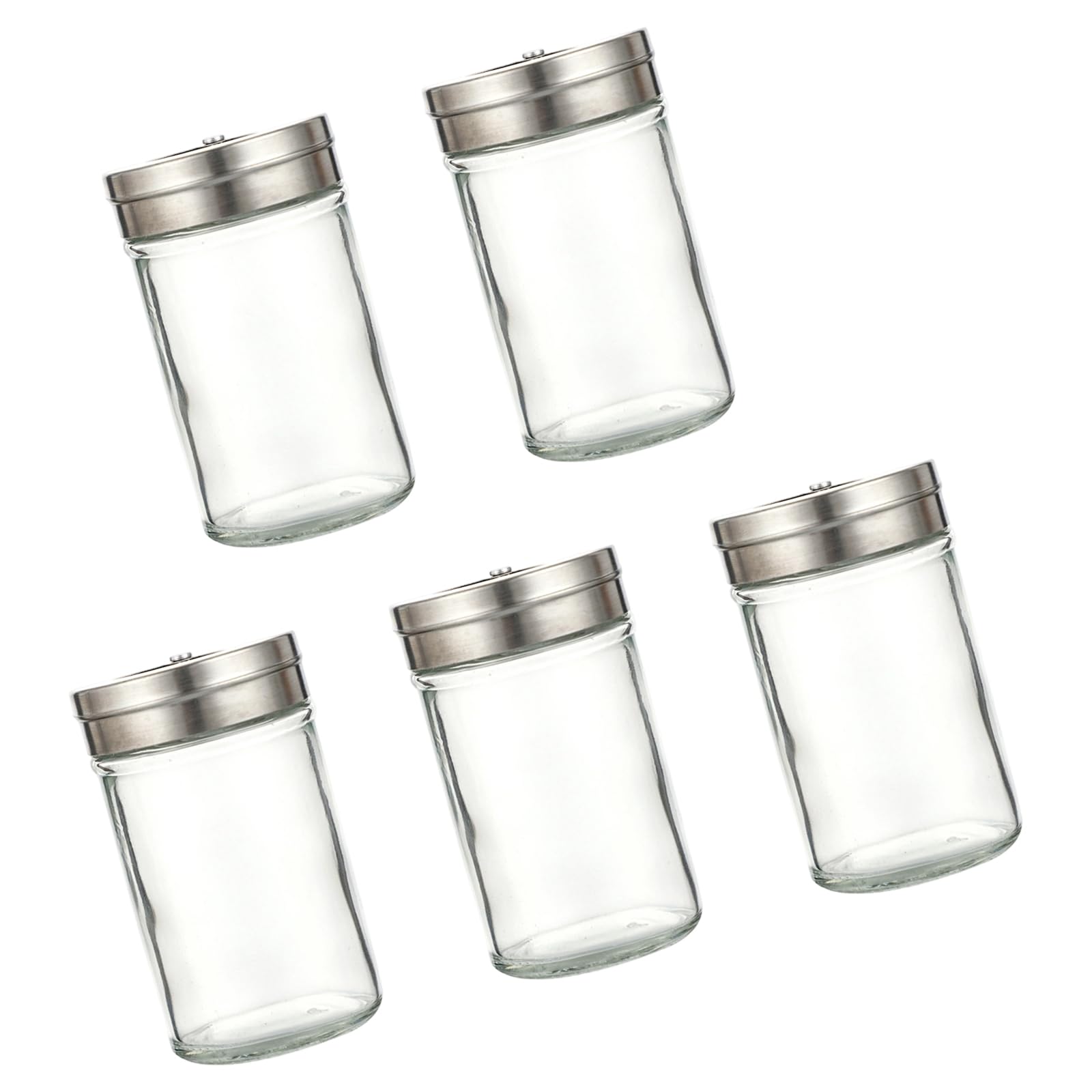 carotoe Condiment Jar with Metal Cap Seasoning Bottle with Customizable Opening and Dishwasher Safe Glass Body Condiment Jar Glass Container
