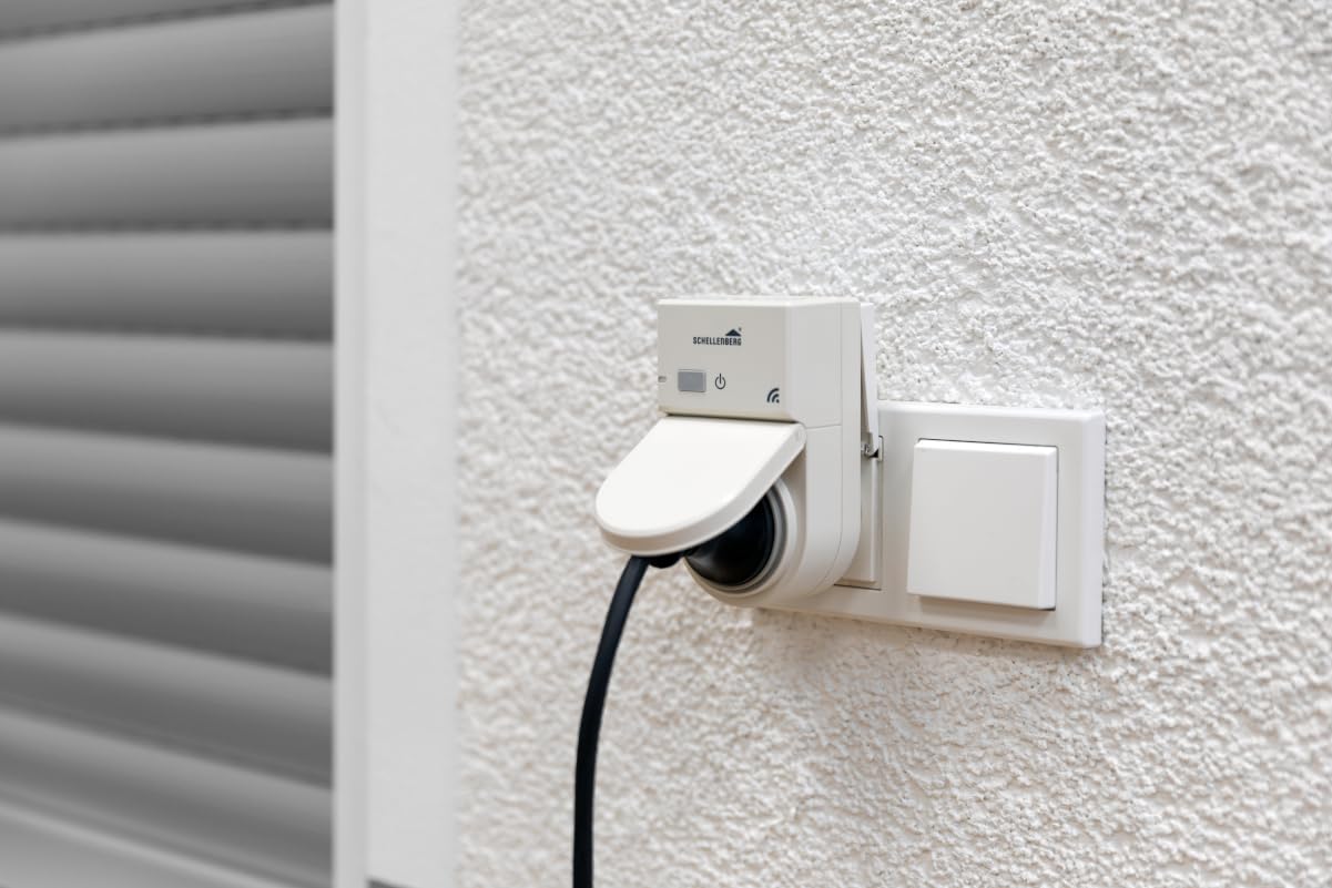 Schellenberg 20034 - Presa radio Smart Home per esterni, colore: Bianco