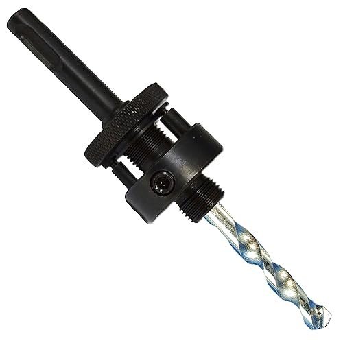 Vista 5 de Mandrin SDS Plus para sierras de agujero de hasta 1 1/4" hasta 8" con broca piloto TCT para taladrar agujeros en concreto, ladrillo y mampostería.