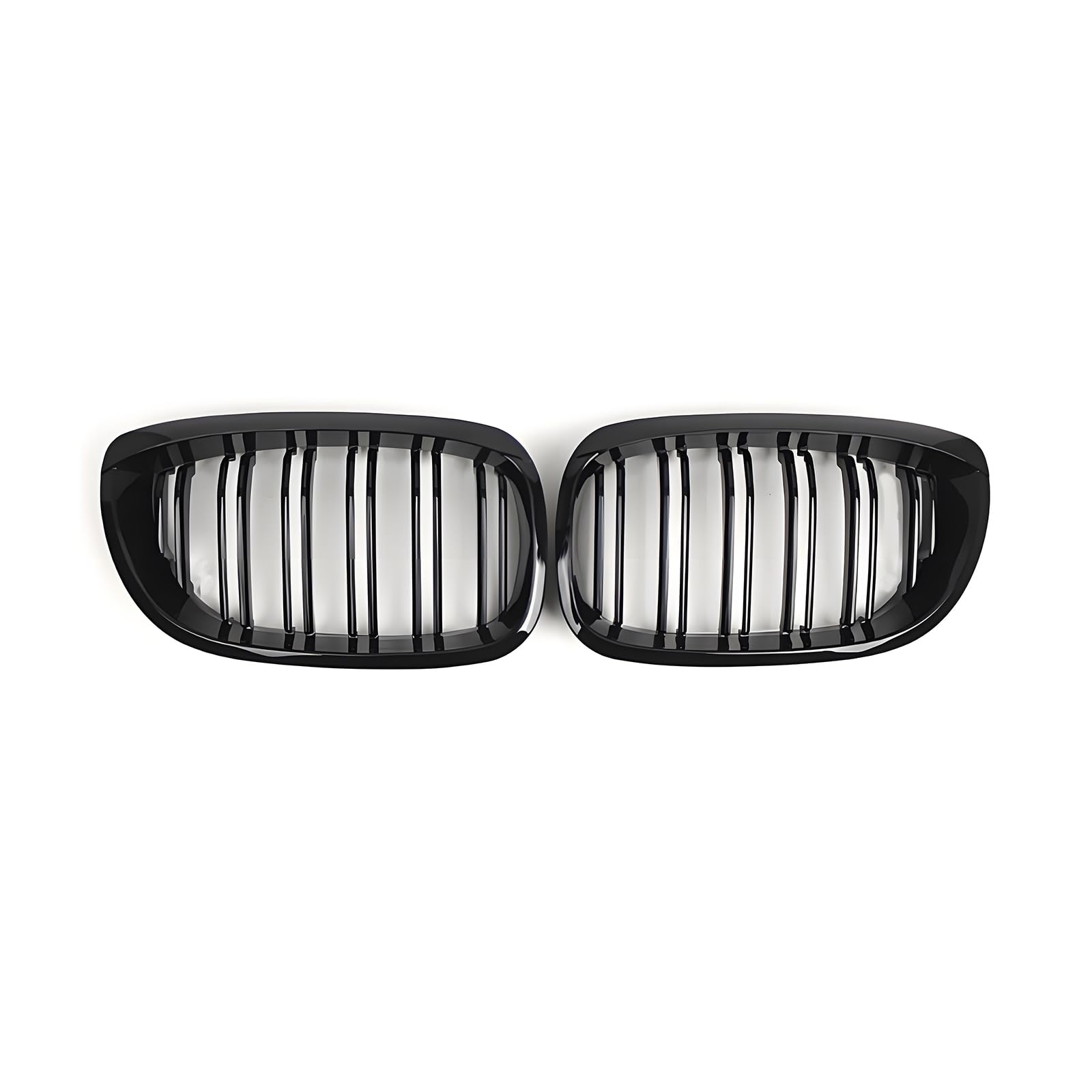 Rejilla de riñón Delantero para BMW 3er E46 4 Puertas 2D 2002-2005 LCI Facelift Parrillas Negro Brillante Listón Doble(No apto para 4 puertas) (For 3er E46 2D 2002-2005 LCI)