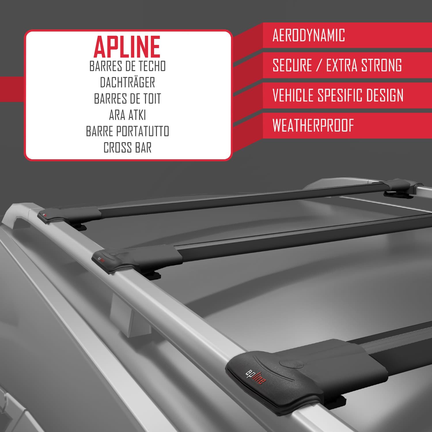 Kompatybilny z Citroen Berlingo 3 (K9) 2019-2022 FLY Model Aluminiowe poprzeczki dachowe Czarny 3 szt.