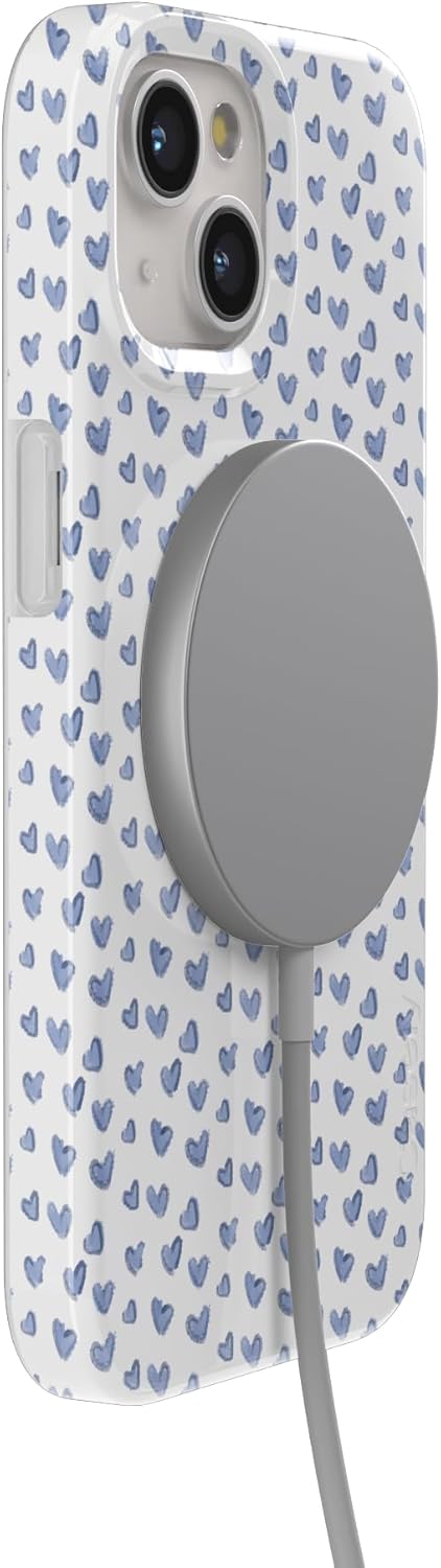 Casely iPhone 15 Case | Lovebug | Blue Hearts | Compatible with MagSafe | Classic Ultra Slim Design
