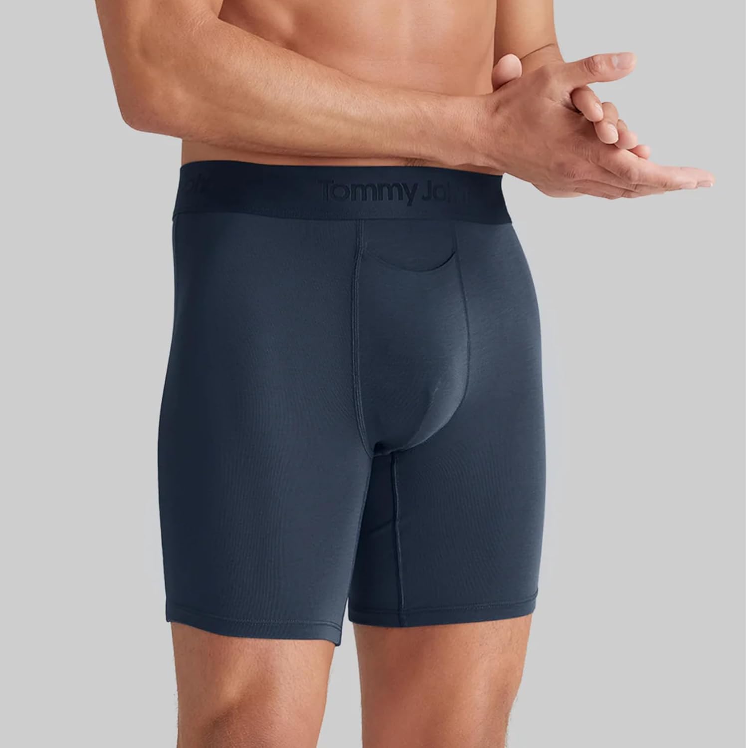 Tommy John Men's Mid-Length Boxer Briefs - Second Skin Fabric - 6" Inseam, Underwear with Contour Pouch and Quick Draw Fly - Image 2