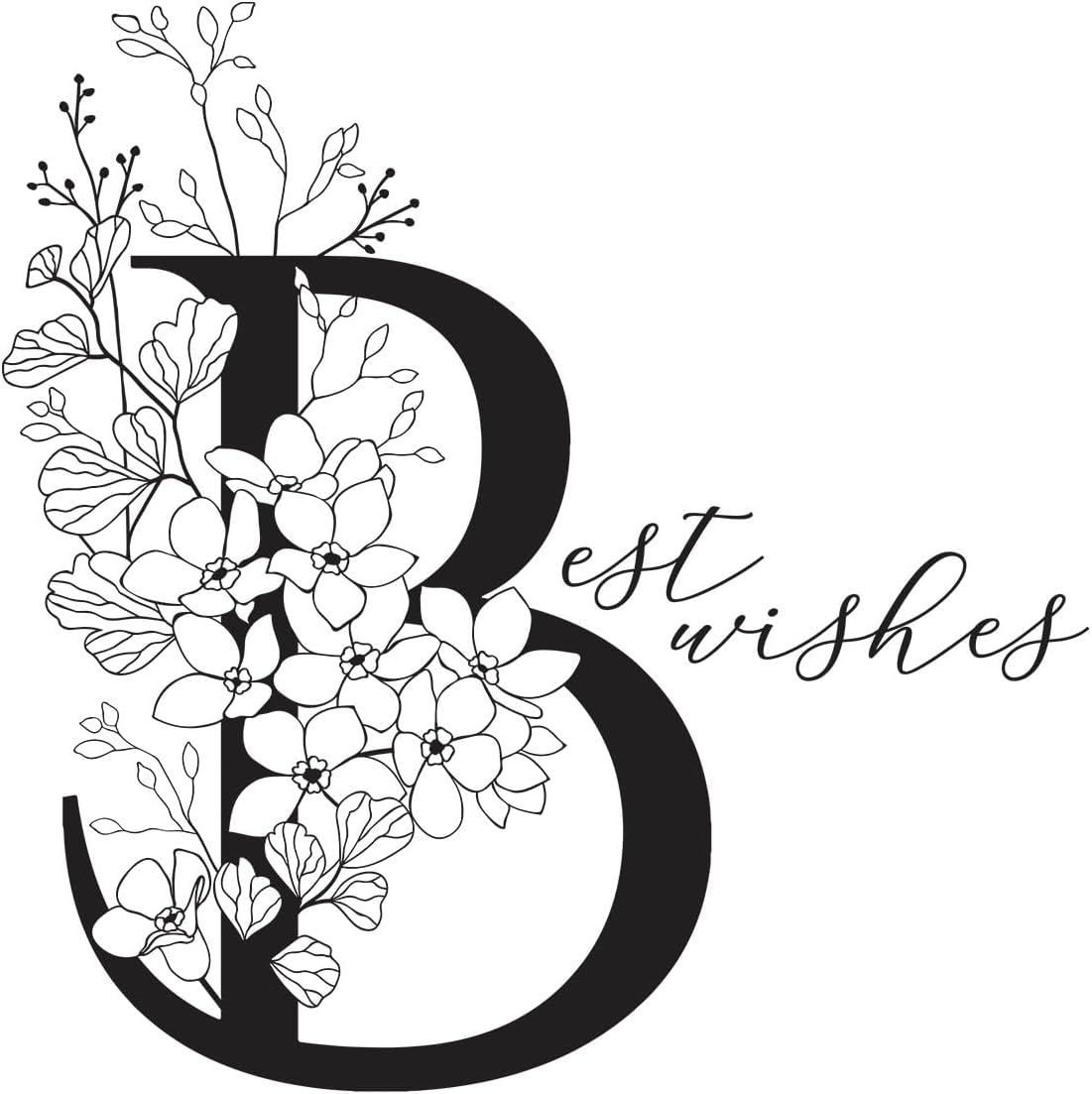 Spellbinders BP-125 Floral B and Sentiment Press Plate from The Every Occasion Floral Alphabet Collection