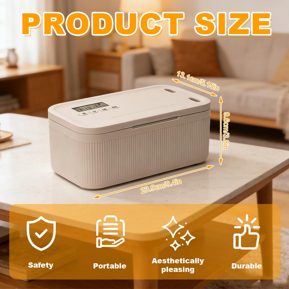 Zeitschloss Box, SGZIOO Handy Safe mit Zeitschloss, 23,9 x 13,1 x 9,6 CM, Abschließbare Box mit 2 Arbeitsmodus, Time Lock box zur Selbstkontrolle, Suchtmanagement, für Snacks, Telefon