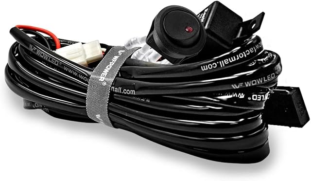 WOWLED Wiring Harness Switch Relay Kit for Connecting 2 LED Truck Driving Light Bar SUV 4WD ATV