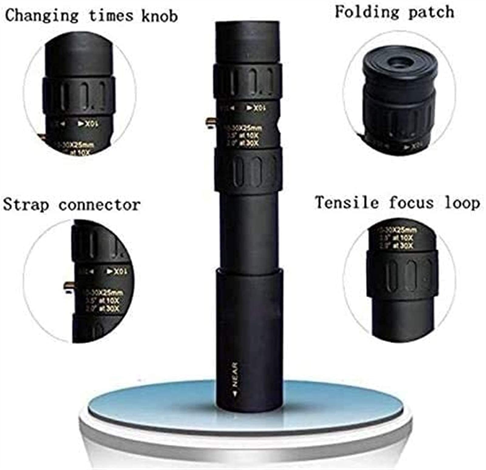 10-300X25Mm teleobjetivo de Alta Potencia Zoom Monocular Alto Zoom Profesional para Viajar Camping