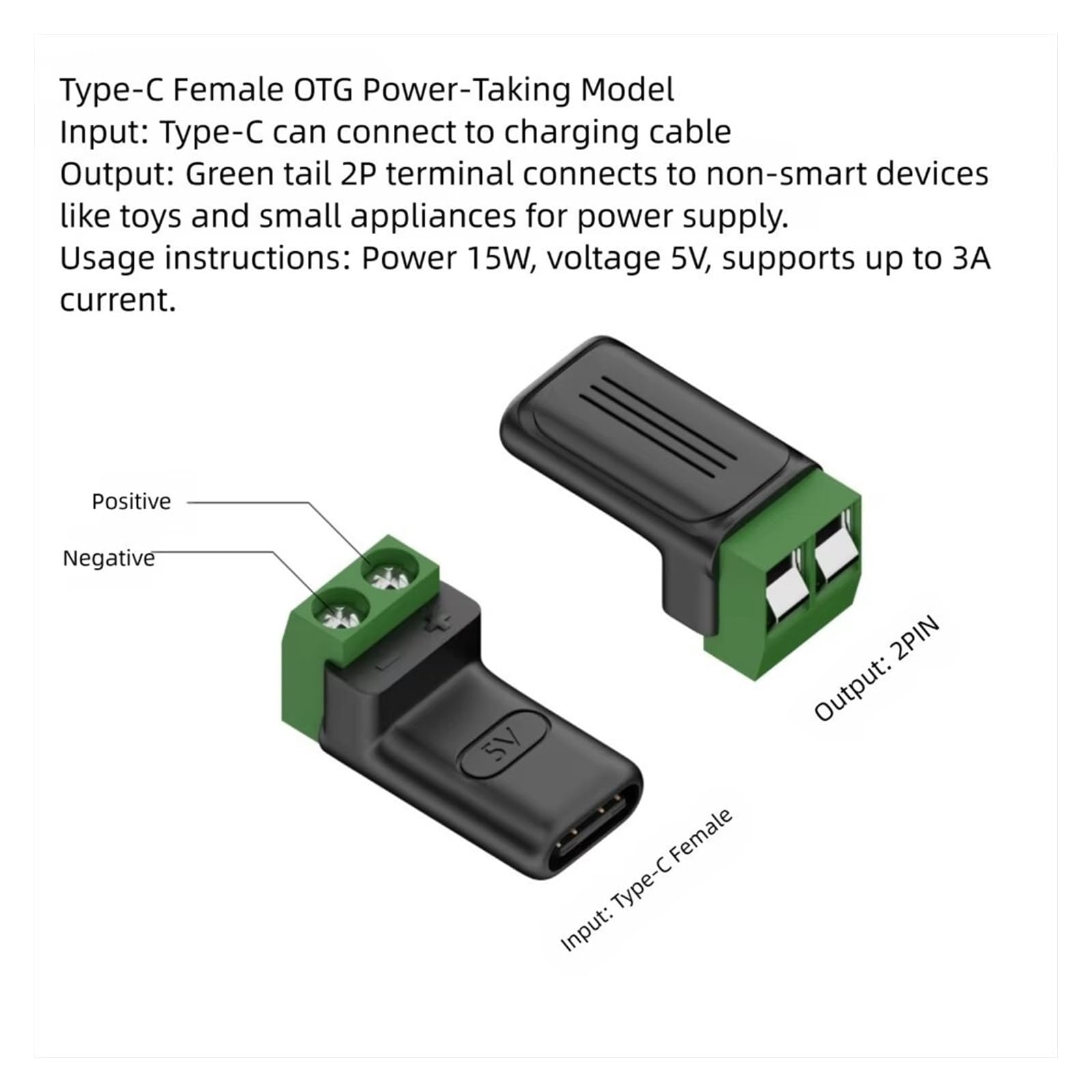 USB C/Micro na 2-pinowy zacisk śrubowy 5 V adapter bez lutowania do naprawy kabla do ładowania DIY