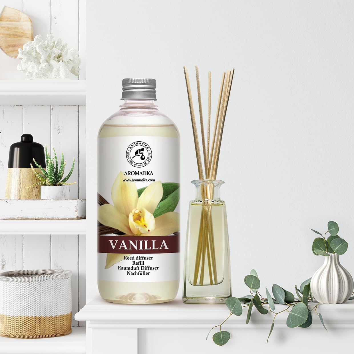 Reed Diffuser Refill Vanilla 3 * 17Fl Oz - 3x500ml - Fragrance Oil Reed Diffuser Refill - Home Fragrance - Vanilla Scent - Room Freshener - Vanilla Aroma 50.7 Fl Oz - Fresh and Long Lasting - Image 6