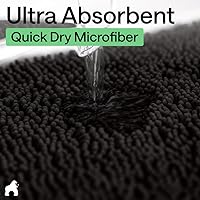 Vista 5 de GORILLA GRIP Alfombra de baño 30x20, felpilla gruesa y suave absorbente, microfibra de secado rápido, alfombras para piso de ducha con respaldo