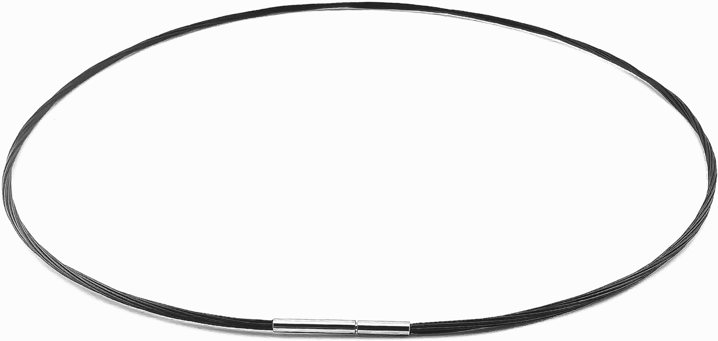Glory Qin Black Stainless Steel Chain Stainless Steel Rice Clasps Necklace