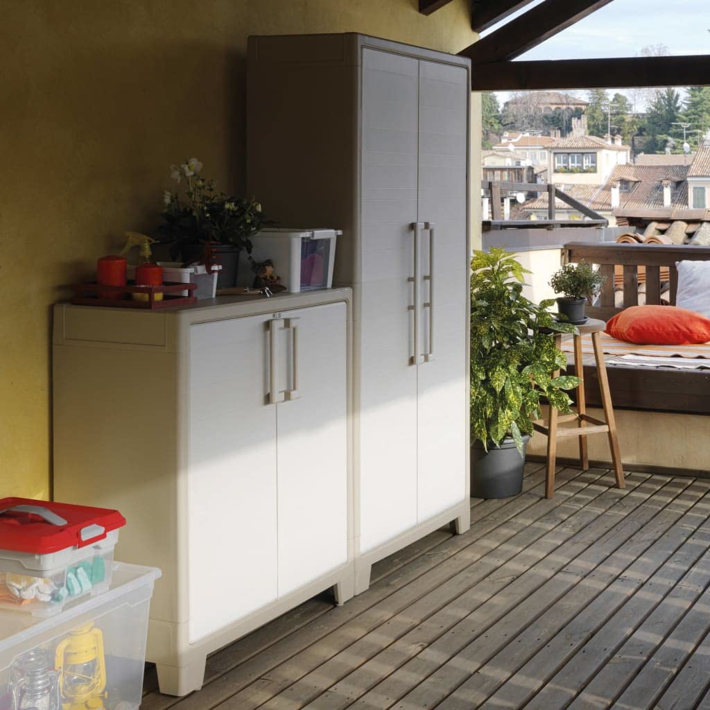Keter Gulliver Basso XL Armadio 2 Ripiani 80x44x100 cm Sabbia Beige