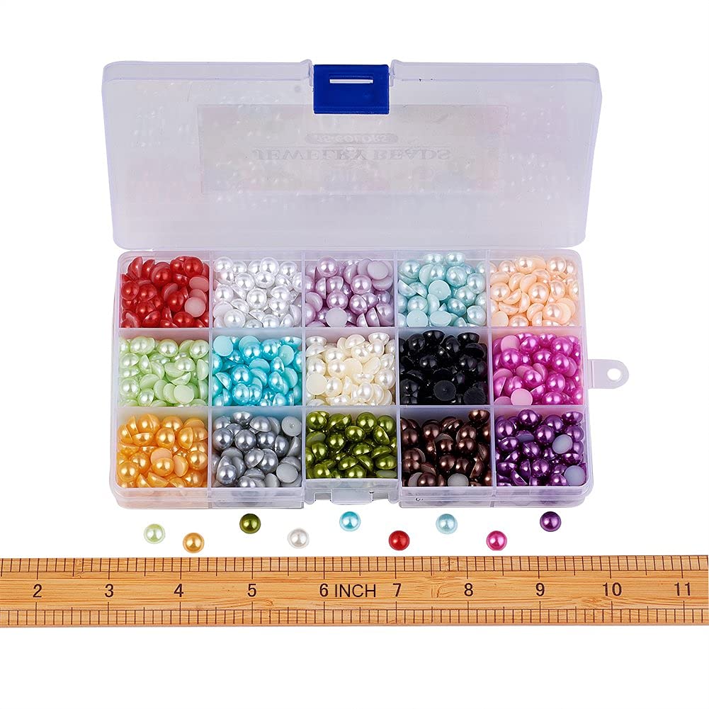 Shop About 690 Pcs Beige Flat Back Half Round Pearl Cabochon For Nail