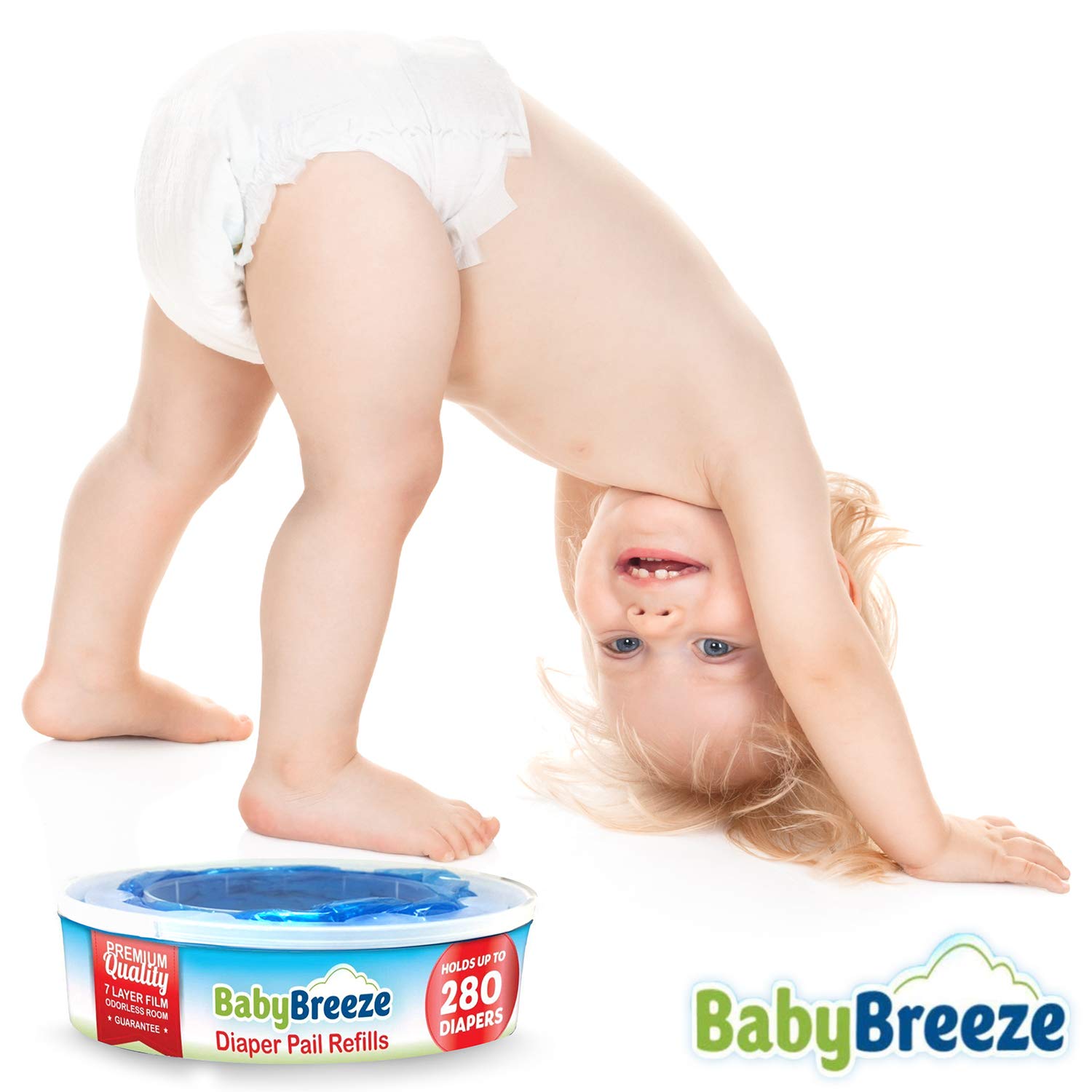 BabyBreeze Diaper Pail Refill Bags Compatible with Playtex Diaper Genie Pails Odor Absorbing Diaper Disposal Trash Bags - 2240 Count (8-Pack) - Image 6