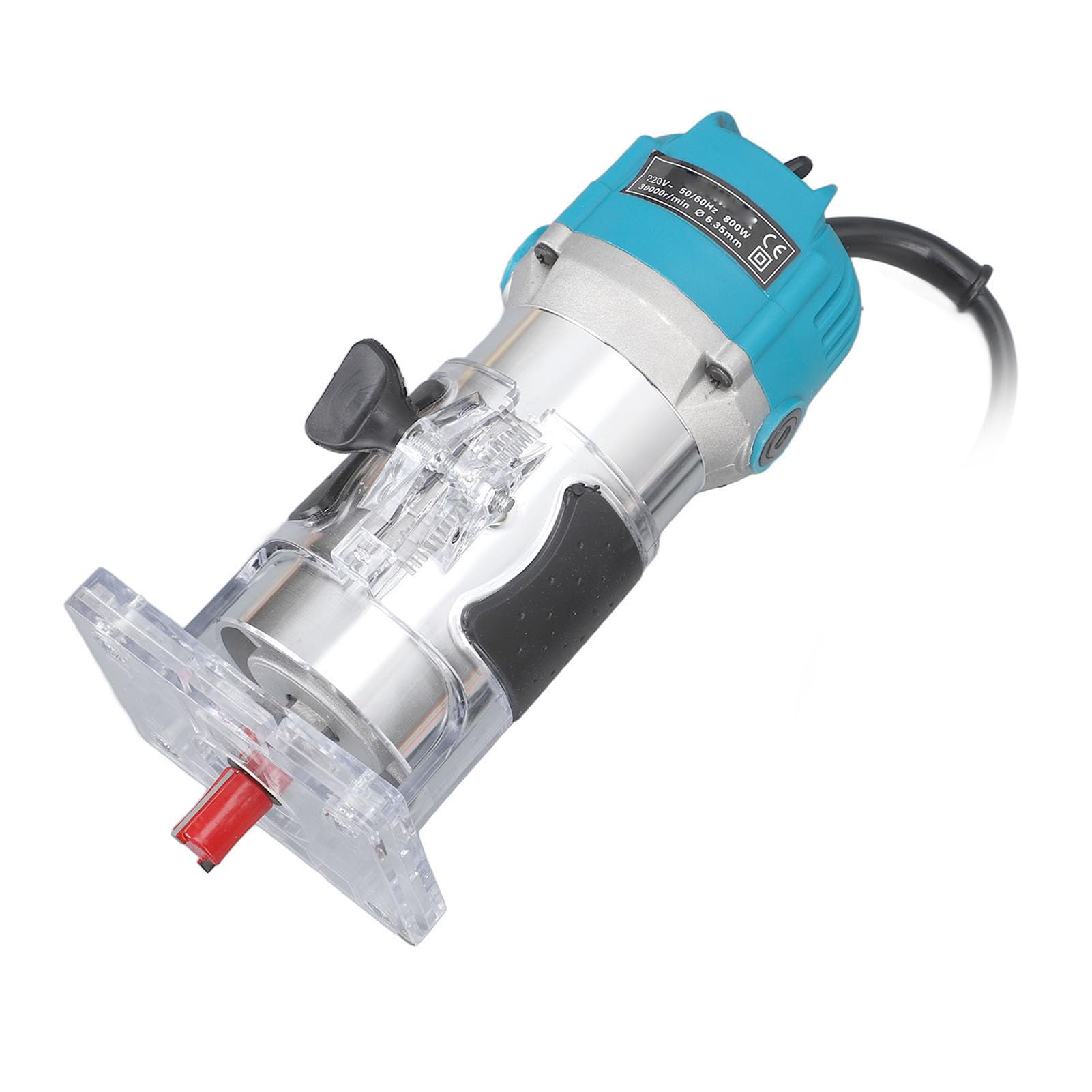 Fresadora eléctrica compacta de 800 W, motor de 6,5 amperios para carpintería precisa, amplia gama de accesorios, fresadora de madera con riel guía lineal (enchufe de la UE)