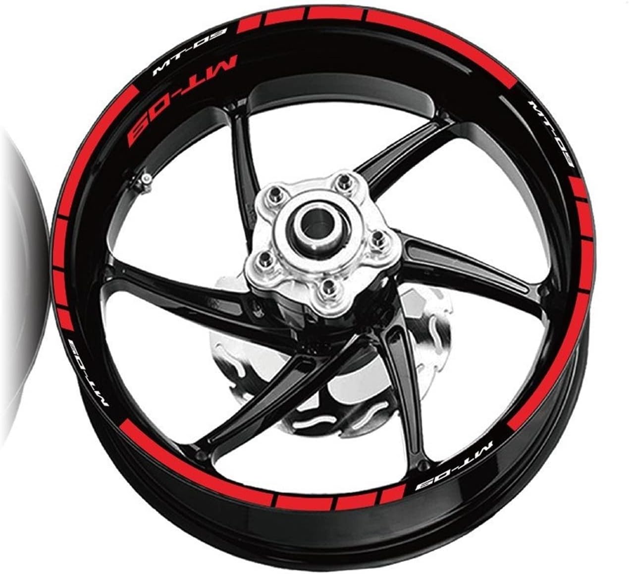 Strip Sticker For Yamaha MT-09 MT09 Mt09 Motorcycle Wheel Reflective Sticker Rim Strip Decorative Sticker (Color : Rosso)