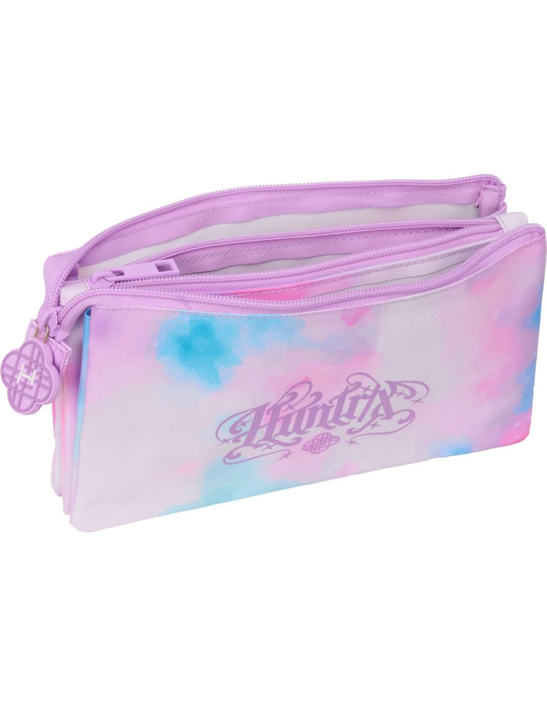 Zaino Scuola primaria Tondo K pop Idols Stars Rumi Mira Zoey | Personaggi Anime | per Bambina + Astuccio 3 piani + astuccio zip + Diario 2026/2027 + 7 penne a scatto e portachiave pailettes