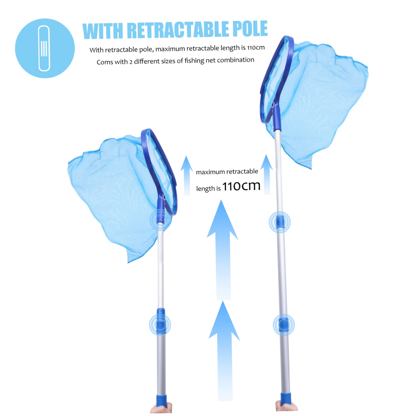 Toddmomy 2ensembles Épuisette De Nettoyage De Piscine avec Aluminium Skimmer pour Débris Déchets Flottants pour Et Spas