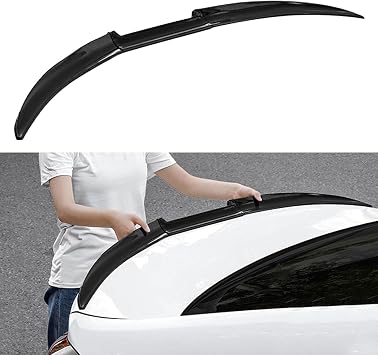 Rear Trunk Spoiler for Mitsubishi Eclipse 2005 2006 2007 2008 2009 2010 2011, Car Rear Trunk Spoiler Wing Spoiler Rear Roof Spoiler Decoration Accessories,Bright Black